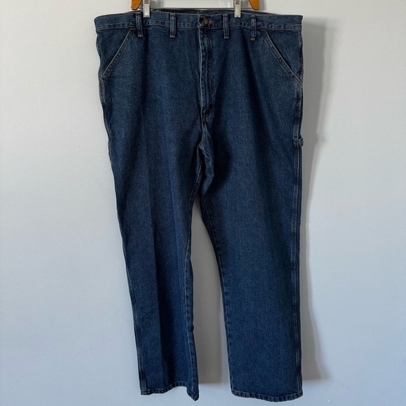 Rustler by Wrangler Carpenter Jeans 44x32 Dark Wash NWT - Picture 2 of 8